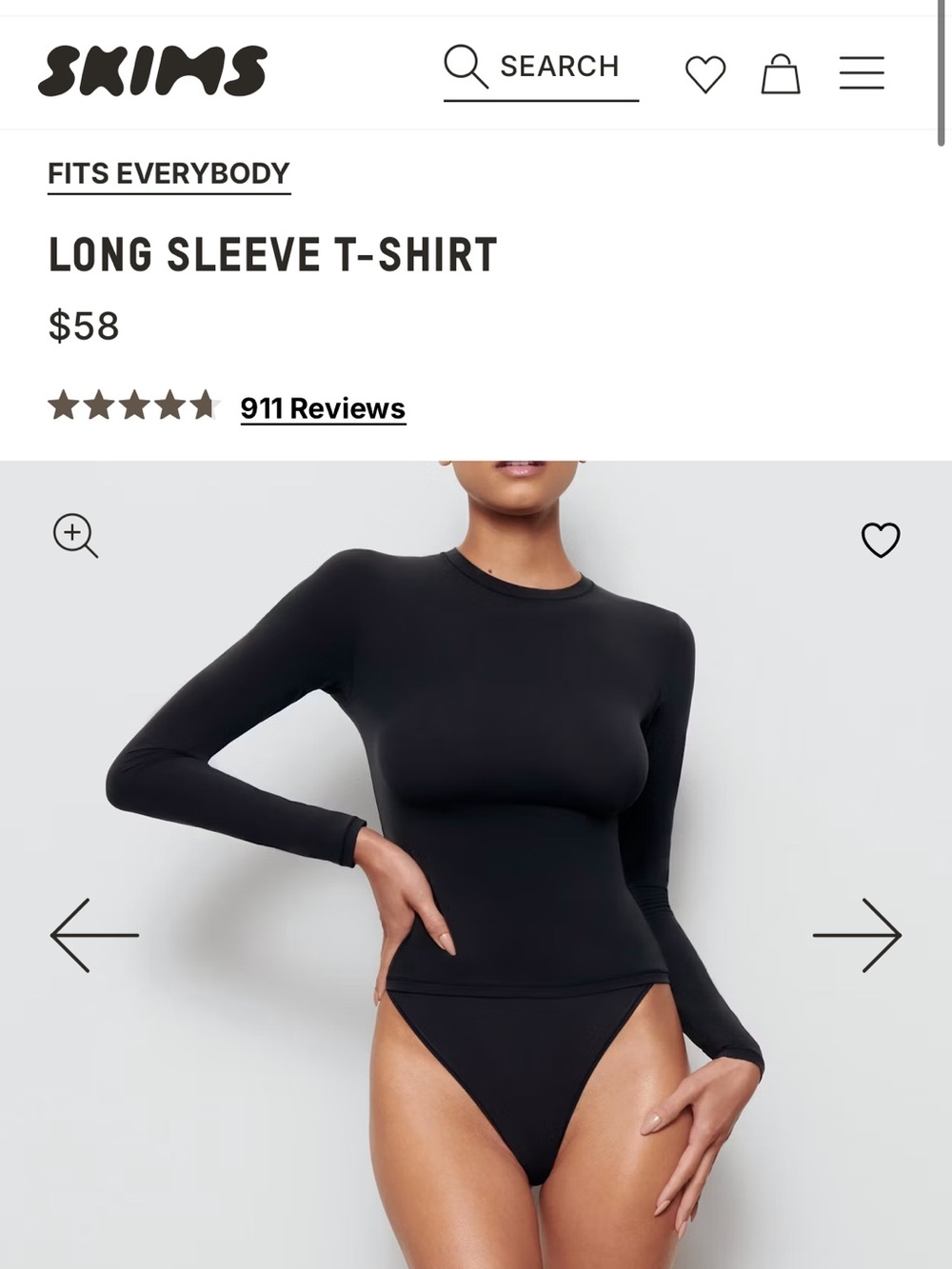 SKIMS Long Sleeve Tees Small size 55$ each